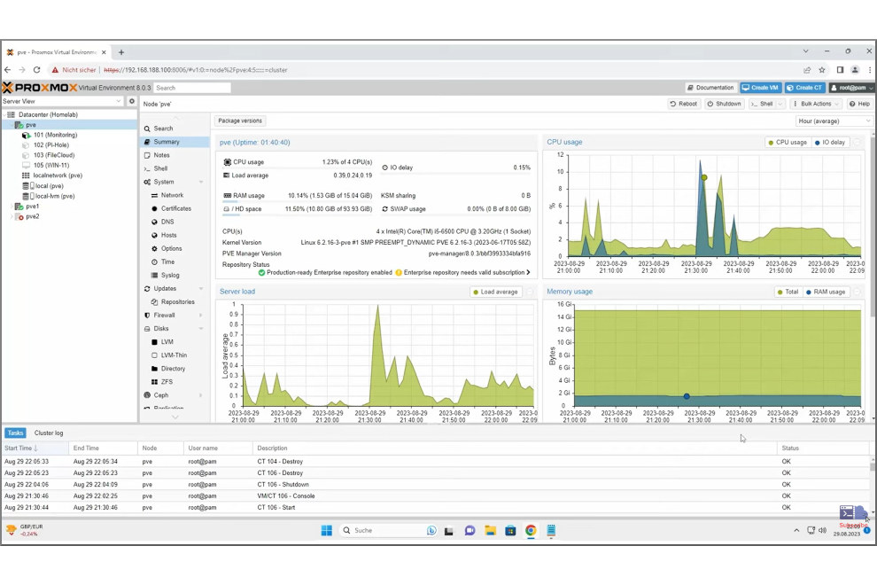 Docker auf Proxmox installieren und mit Portainer verwalten
