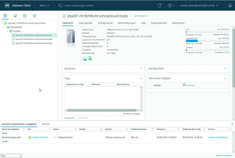 Bild 2: Für den redundanten Betrieb der Private Cloud sind drei Hosts notwendig.