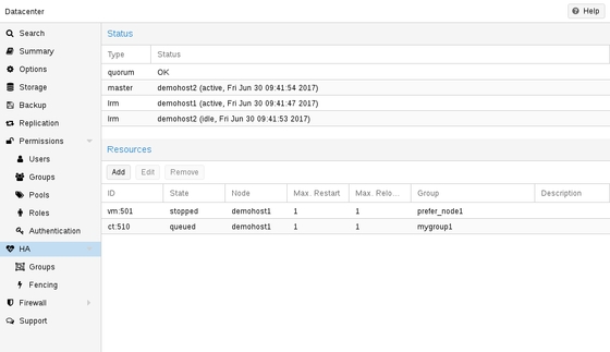 Bild 1: Hochverfügbarkeit spielt bei Proxmox eine wichtige Rolle, deshalb hat die Umgebung einen eigenen Cluster Resource Manager.