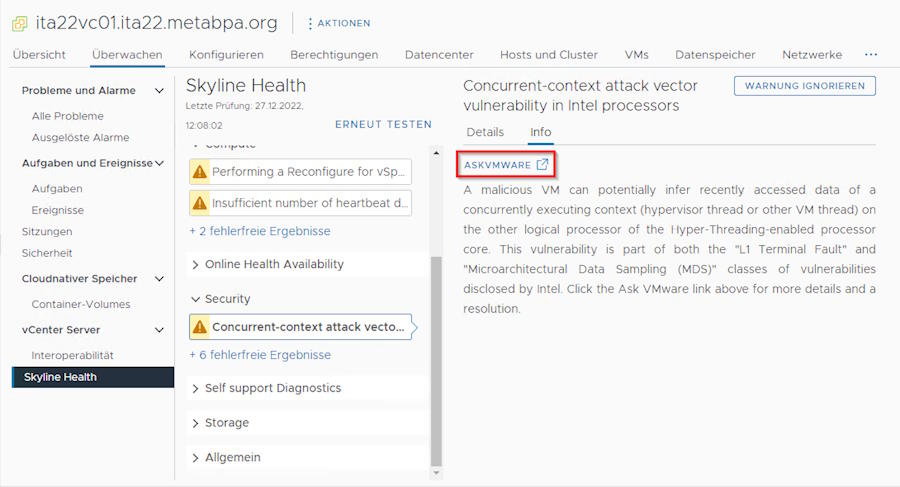 Bild 2: Skyline Health warnt vor Sicherheitslücken in einigen Intel-CPUs.