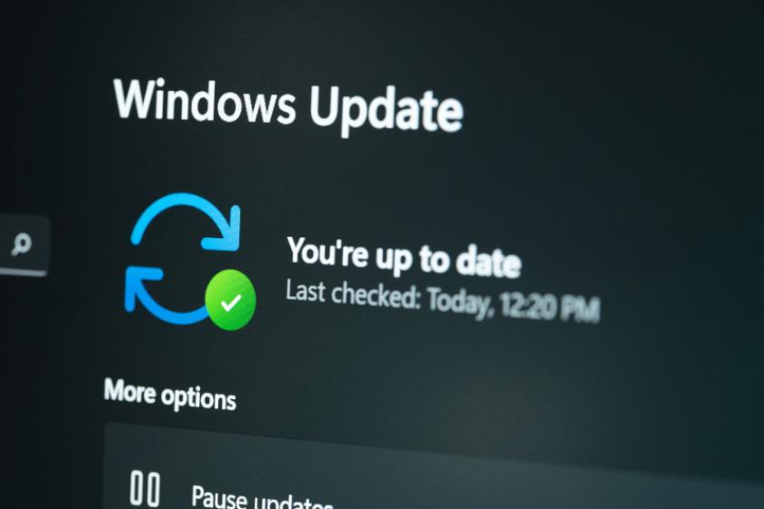 Screenshot des Windows-Update-Fensters mit der Anzeige, dass alles aktuell ist.