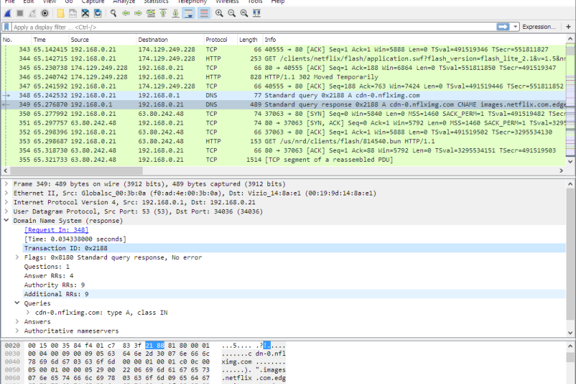 Netzwerkanalysetool Wireshark Screen1