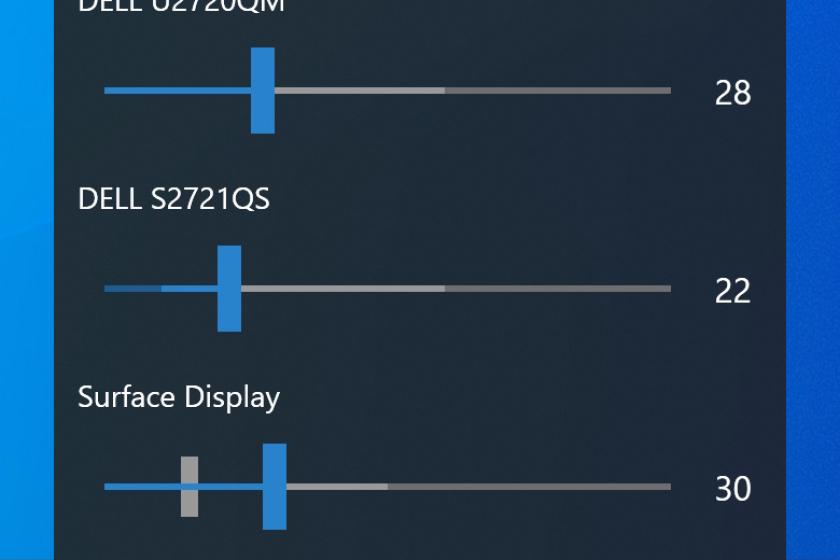 Über den simplen Schieberegler erlaubt "Monitorian" auch das Einstellen der Helligkeit von mehreren Monitoren.