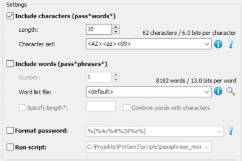 Password Tech erzeugt sichere Kennwörter nach flexiblen Vorgaben und speichert diese.