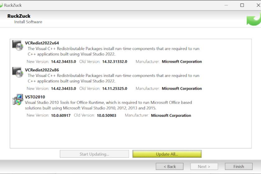 Das freie Tool RuckZuck sucht nach passenden Updates für installierte Software und bietet zudem die Neuinstallation zahlreicher Programme an.