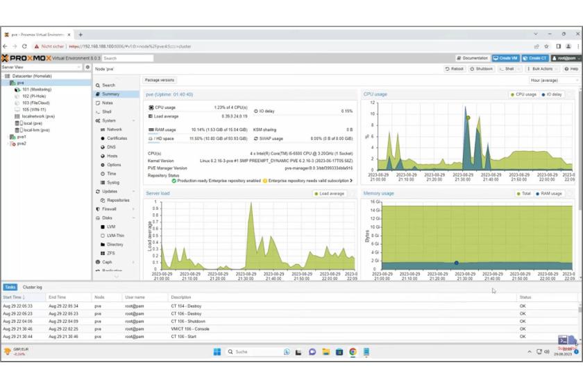 Docker auf Proxmox installieren und mit Portainer verwalten