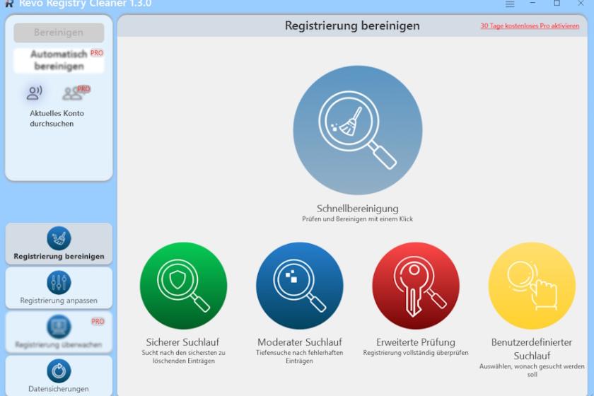 Mit Revo Registry Cleaner Free halten Sie die Windows-Registrierungsdatenbank sauber.