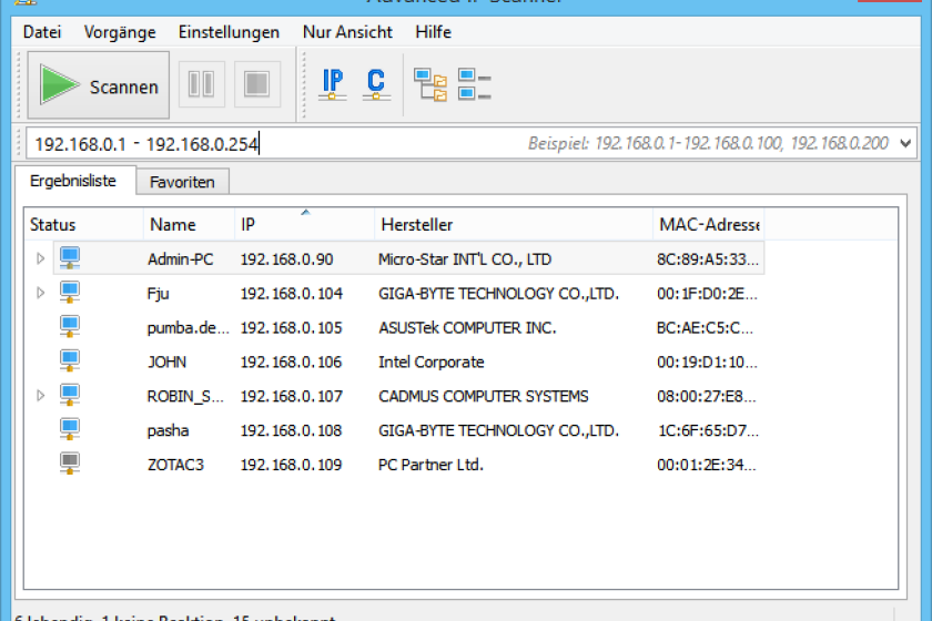 Der "Advanced IP Scanner" erlaubt nicht nur das Erfassen von PCs im LAN, sondern etwa auch deren Remote Shutdown