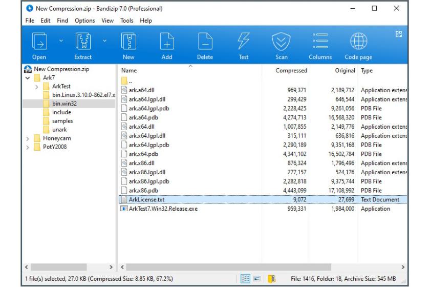 Wie fast alle Packtools erlaubt auch Bandizip schon vor dem kompletten Extrahieren einen Blick ins Archiv.