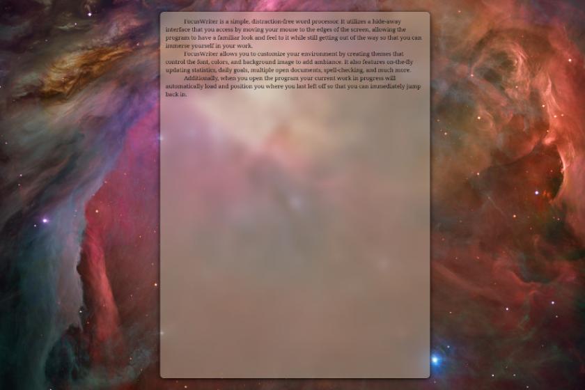 Mit dem FocusWriter konzentrieren Sie sich beim Bearbeiten von Texten auf das Wesentliche und können die Hintergründe individualisieren.