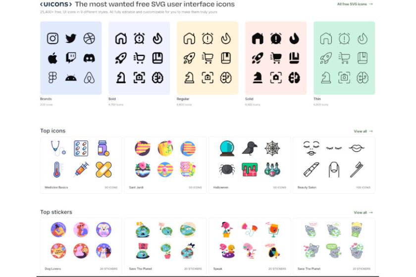 Zahlreiche Icons in verschiedenen Rubriken finden Sie bei "Flaticon".