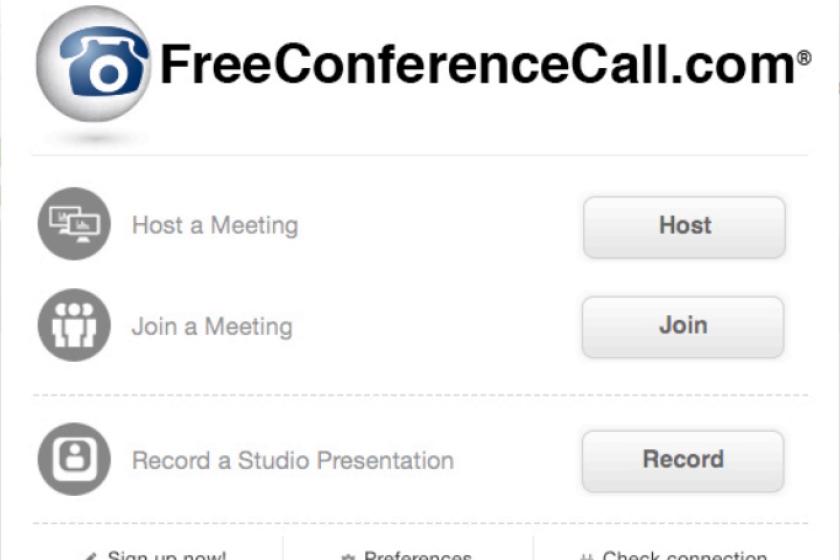 Während der Gastgeber einer Konferenz einen kostenlosen Account benötigt, können sich Teilnehmer ohne ein solches einem Meeting bei FreeConferenceCall.com anschließen.