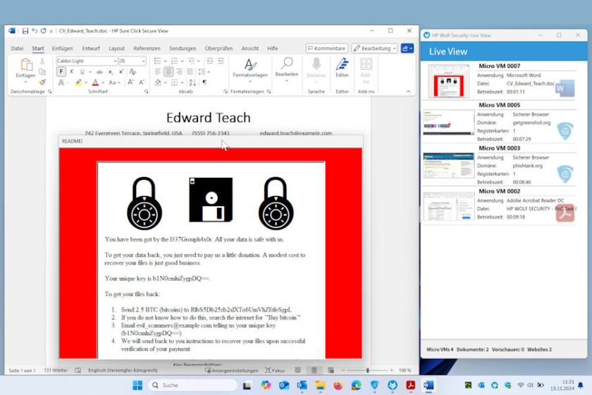 Sure Click führt Dateien unbekannter Herkunft zunächst in einer Sandbox aus, um das System vor Malware zu schützen.
