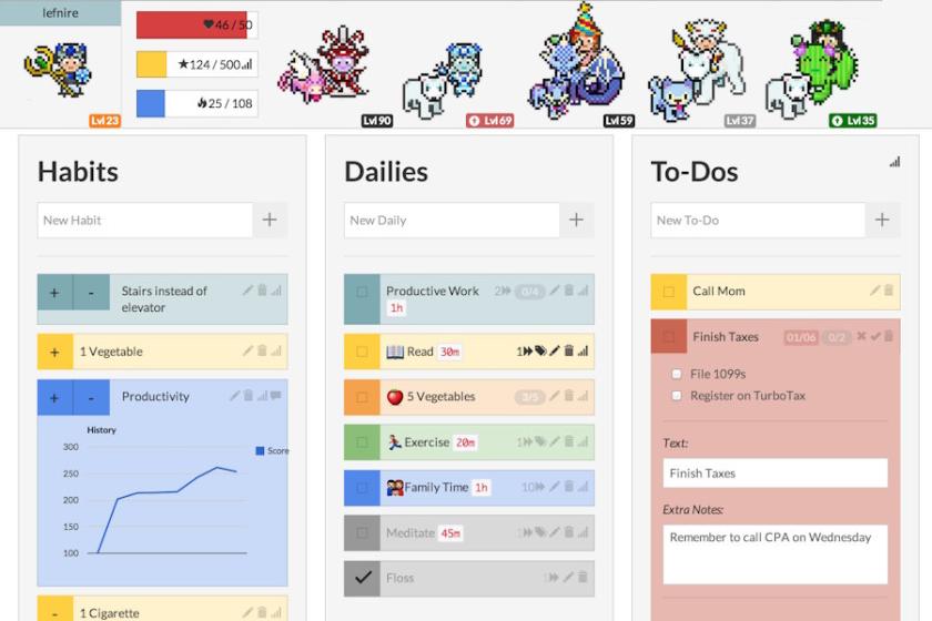 Nur wer seine Aufgaben und tägilchen Ziele erreicht, kann seinen Habitica-Character nach oben leveln.