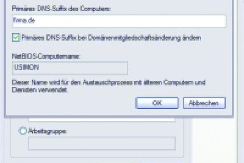Es ist wichtig, dass der DNS-Client den richtigen DNS-Suffix hat. Nur so kann er seinen Netzwerknamen und seine IP-Adresse dem DNS-Server mitteilen