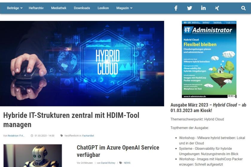  Ansprechender, übersichtlicher und moderner: drei Maximen beim Relaunch des IT-Administrator Webauftritts.