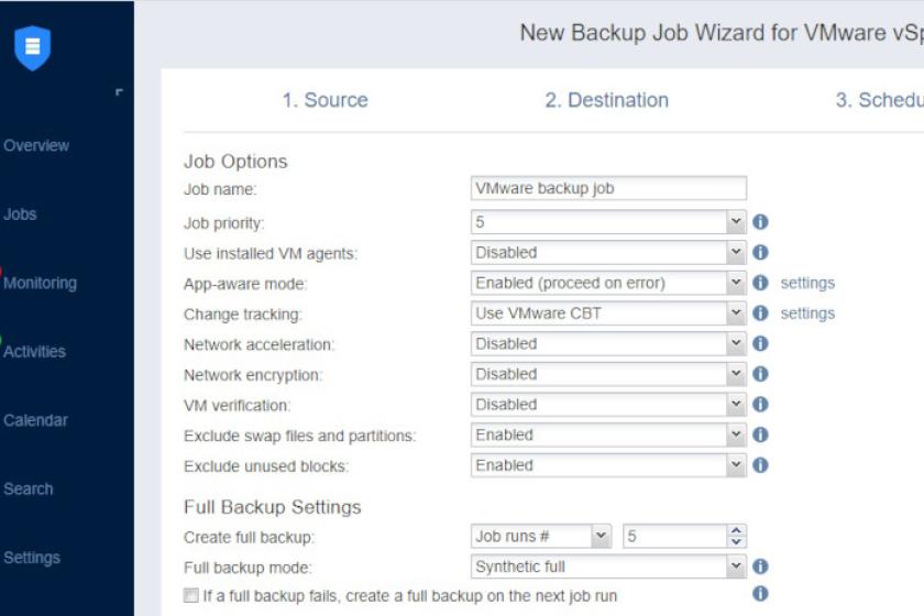 Über eine beeindruckende Anzahl an Optionen lassen sich mit "Nakivo Backup & Replication" Sicherungsjobs individuell konfigurieren.