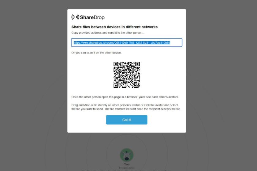Dateien lassen sich dank ShareDrop schnell und einfach austauschen.