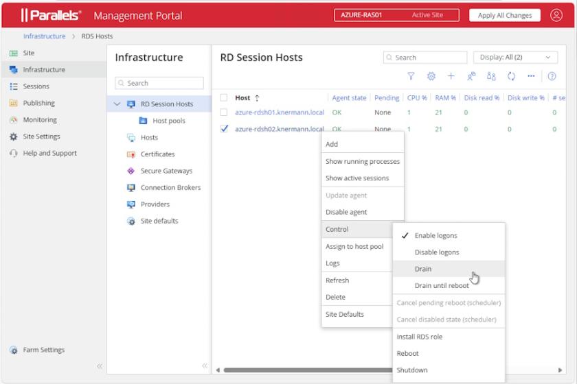 Das webbasierte Management-Portal erlaubt die grundlegenden Aufgaben der Verwaltung per Browser.