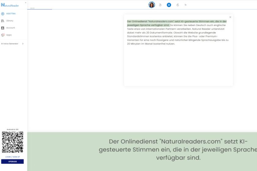 Praktisch für unterwegs: Der Dienst "Naturalreaders.com" liest Ihnen Texte vor.