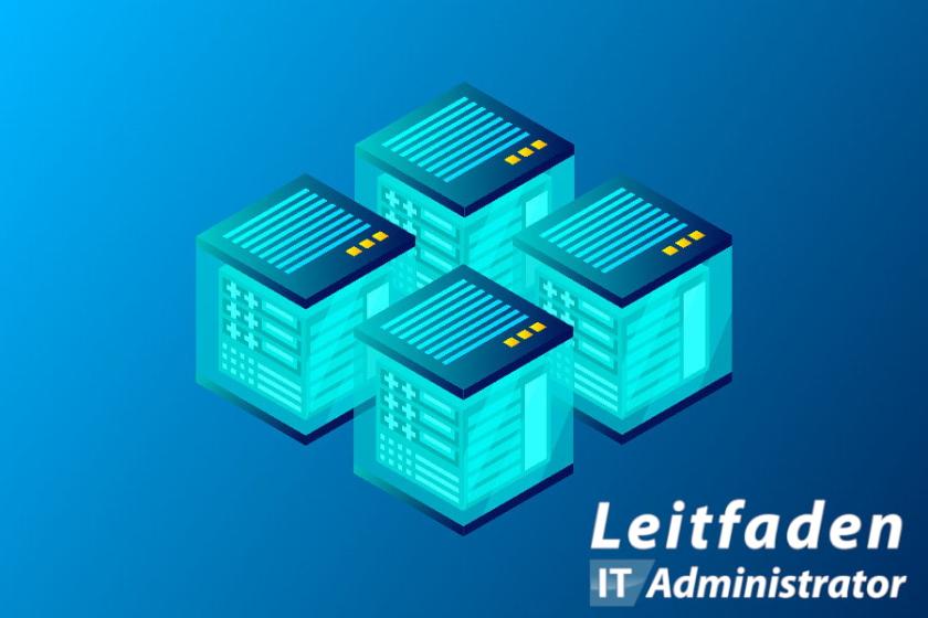 Vier Rechner (Knoten) bilden ein Computer-Cluster.