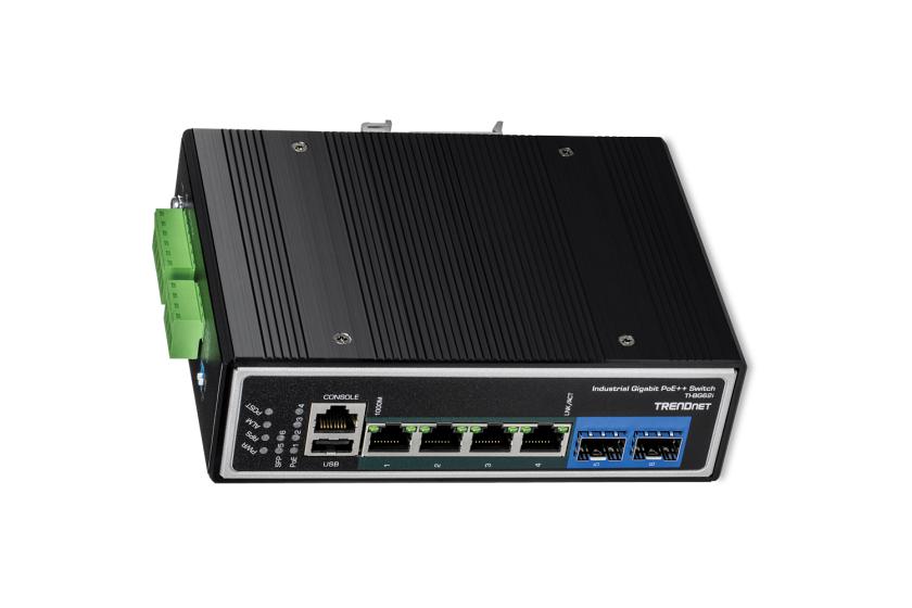 Der robuste Netzwerkswitch TI-BG62i ist gemäß der Schutzklasse IP30 zertifiziert.