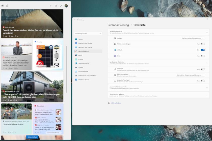 Braucht das jemand? Windows-Widgets lassen sich über die Taskleisten-Einstellungen ausschalten oder per Befehl ganz entfernen