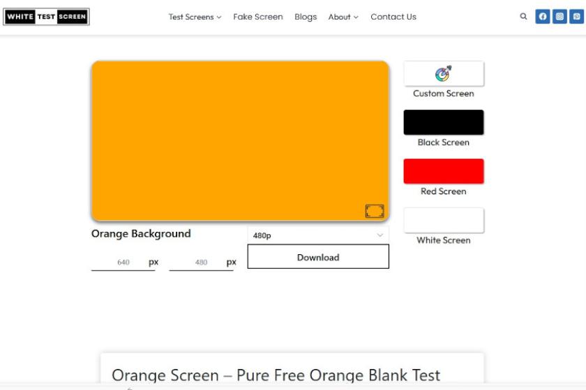 Auch wenn der Name der Webseite ""whitetestscreen.com" lautet, lassen sich damit zur Fehlersuche auch andere Farbhintergründe darstellen.