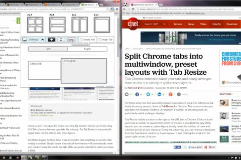Dank des Add-ons "Tab Resize" lassen sich Browserfenster flexibel anordnen. (Quelle: Tab Resize/YouTube)