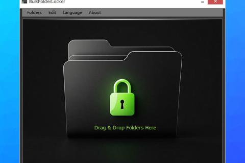 Screenshot des Tool BulkFolderLocker mit der Möglichkeit, zu schützende Ordner in das Fenster des Tools zu ziehen.