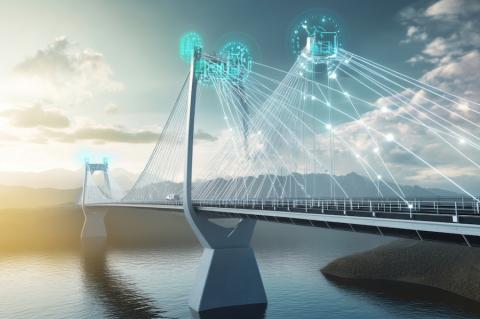 Symbolische Darstellung einer digitalen Brücke, die zwei Systeme verbindet – steht für das Schließen der Application Security Gap durch abgestimmte Sicherheitsverantwortung in der Cloud. (Quelle: yourapechkin – 123RF)
