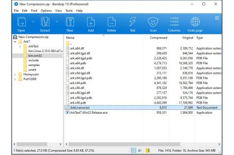 Wie fast alle Packtools erlaubt auch Bandizip schon vor dem kompletten Extrahieren einen Blick ins Archiv.