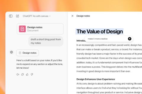 Die Funktion "Canvas" erlaubt eine flexiblere Arbeit mit Inhalten wie Dokumenten oder Progammiercodes in ChatGPT. (Quelle: openai.com)