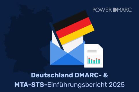E-Mail-Postfach Zeichen mit Deutschlandfahne und Diagramm-Bild