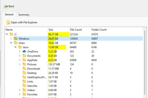 Nach einem flotten Scan listet "Folder Size Analyzer" auf, wie viel Speicher von einzelnen Ordnern belegt wird.