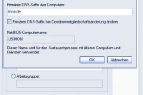 Es ist wichtig, dass der DNS-Client den richtigen DNS-Suffix hat. Nur so kann er seinen Netzwerknamen und seine IP-Adresse dem DNS-Server mitteilen
