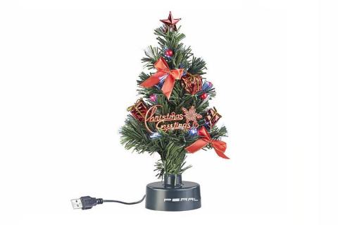 Für eine gewisse Weihnachtsstimmung am Arbeitsplatz sorgt das LED-Bäumchen. (Quelle: pearl.de)