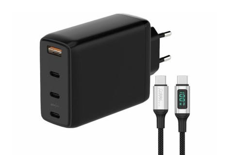Mit dabei beim Ladegerät von revolt ist ein Kabel mit Anzeige der Ladeleistung.