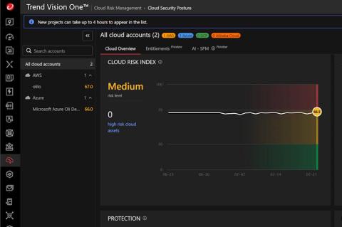 Screenshot: Vier große Cloudprovider stehen bei Vision One zum Einbinden zur Auswahl: Administratoren erhalten so einen Überblick über ihre gesamten Cloudumgebungen.