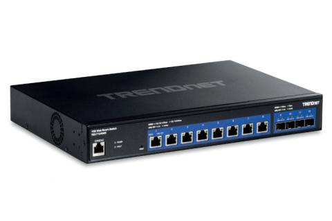 Mit acht 10GBASE-T- und vier 10G-SFP+-Ports bietet der Switch hohe Geschwindigkeiten und flexible Anschlussmöglichkeiten.