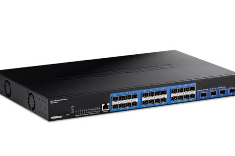 Der TL2-F70284 verfügt über 24 Ports mit 1-GBit-SFP-Anschlüssen sowie vier zusätzliche 10-GBit-SFP+-Ports.
