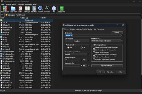 Going dark: WinRAR 7.10 bietet nun auch einen dunklen Modus und will zudem mehr Performance bieten.
