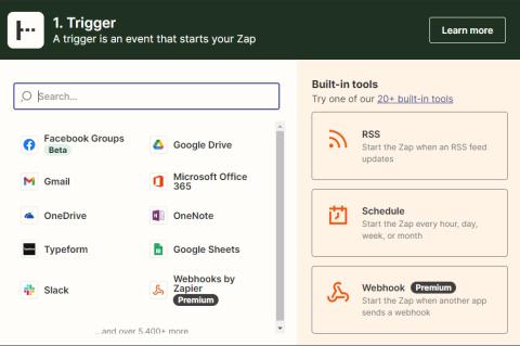 Der Editor von Zapier arbeitet Assistenten-gestützt, sodass der Benutzer nur aus den Optionen auswählen muss.