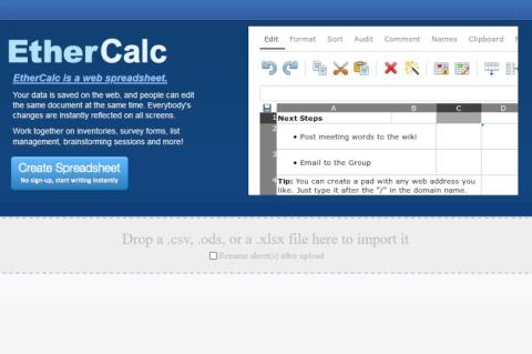 Mit ethercalc lassen sich Tabellen online und im Team bearbeiten.