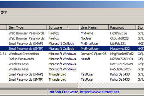 ExtPassword listet sämtliche Fundstücke fein säuberlich und abspeicherbar auf. 