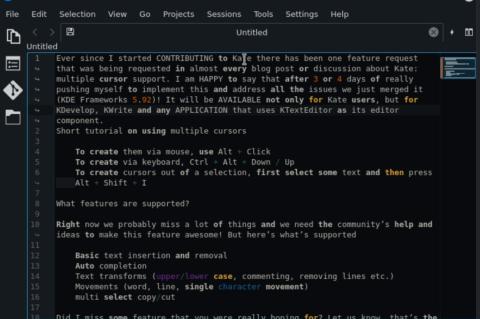 Kate bietet sich als Editor sowohl für die Texterstellung als auch das Programmieren an.