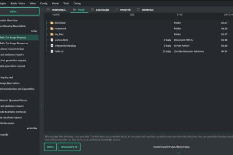 Screenshot des Tools PyGPT mit einer Liste bereits erledigter Aufgaben und einem Datei-Explorer.