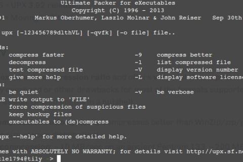 UPX komprimiert EXE- und DLL-Dateien auf der Kommandozeile.