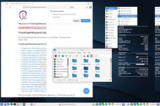 Desktop-Screenshot von TrixiePup64, einer Puppy-Linux-Distribution, im Live-Betrieb mit System- und Dateiverwaltungswerkzeugen.